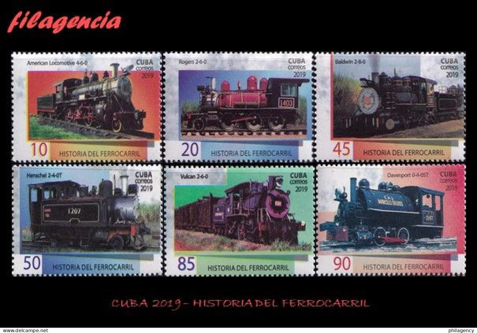 CUBA MINT. 2019-38 HISTORIA DEL FERROCARRIL. LOCOMOTORAS - Unused Stamps