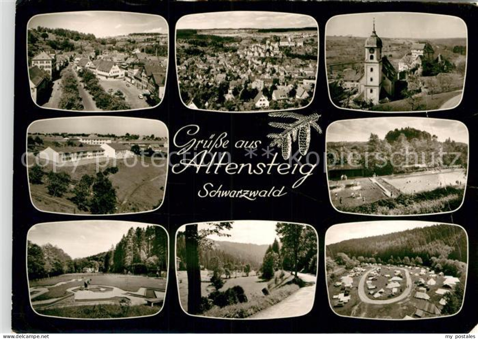 72967480 Altensteig Schwarzwald Teilansichten Luftkurort Kirche Minigolf Freibad - Altensteig