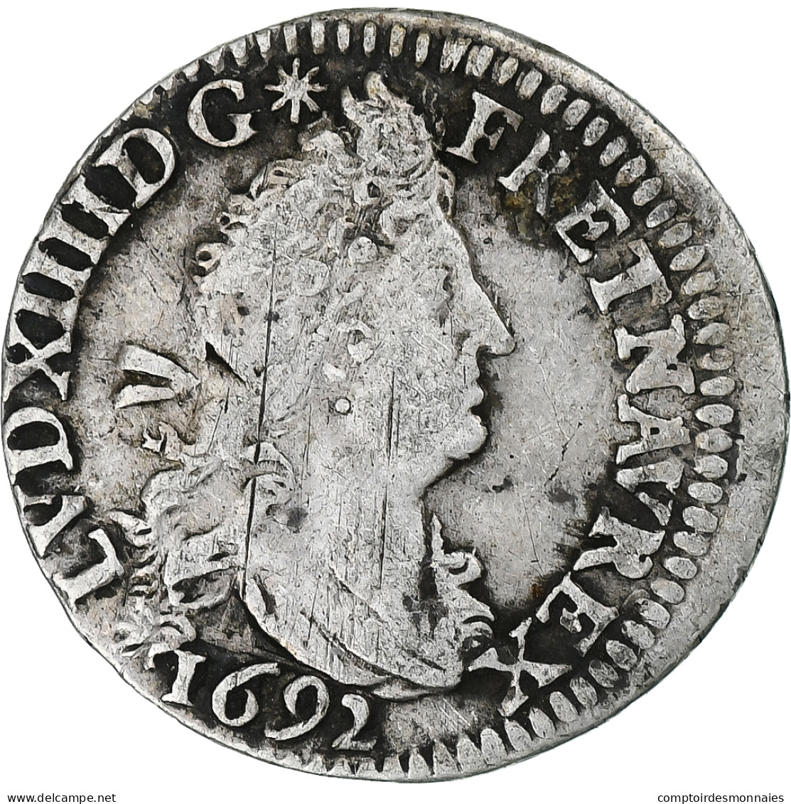 France, Louis XIV, 4 Sols Aux 2 L, 1692, Paris, Réformé, Argent, TB+ - 1643-1715 Louis XIV The Great