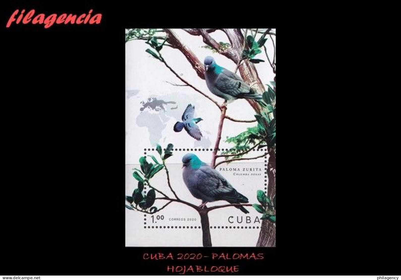 CUBA MINT. 2020-15 FAUNA. PALOMAS. HOJA BLOQUE - Unused Stamps