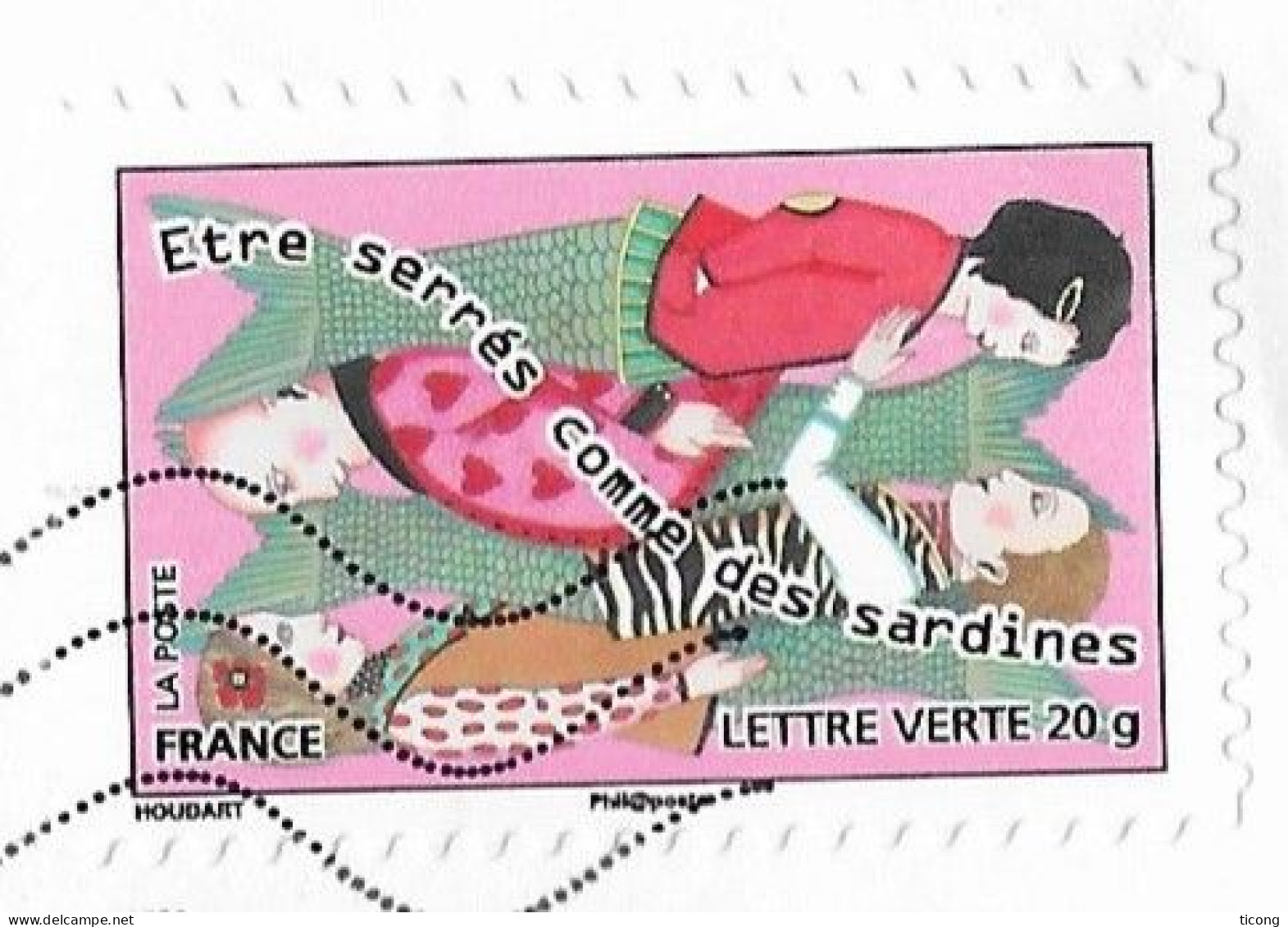 ETRE SERRES COMME DES SARDINES SEUL SUR LETTRE FLAMME LA POSTE 2023, VOIR LES SCANNERS - Storia Postale