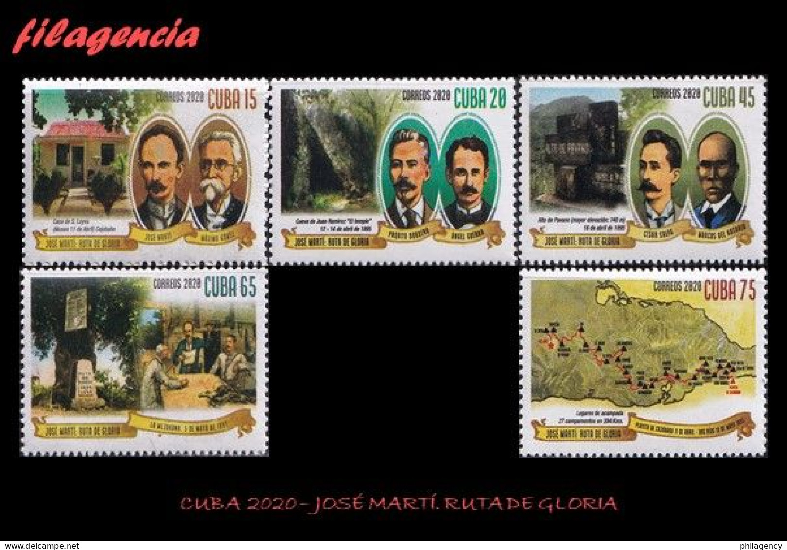 CUBA MINT. 2020-19 JOSÉ MARTÍ. RUTA DE GLORIA - Neufs