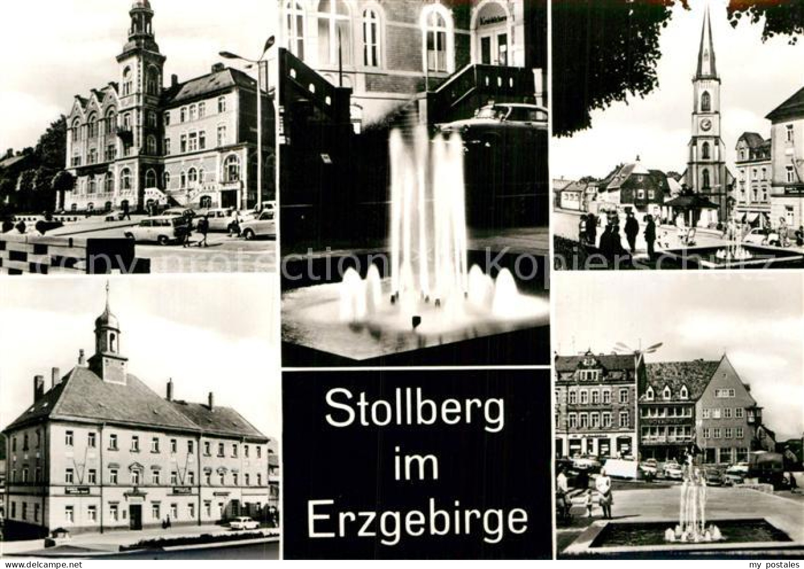 72965549 Stollberg Erzgebirge Rathaus Fontaene Hauptmarkt Kirche Schule Stollber - Stollberg (Erzgeb.)