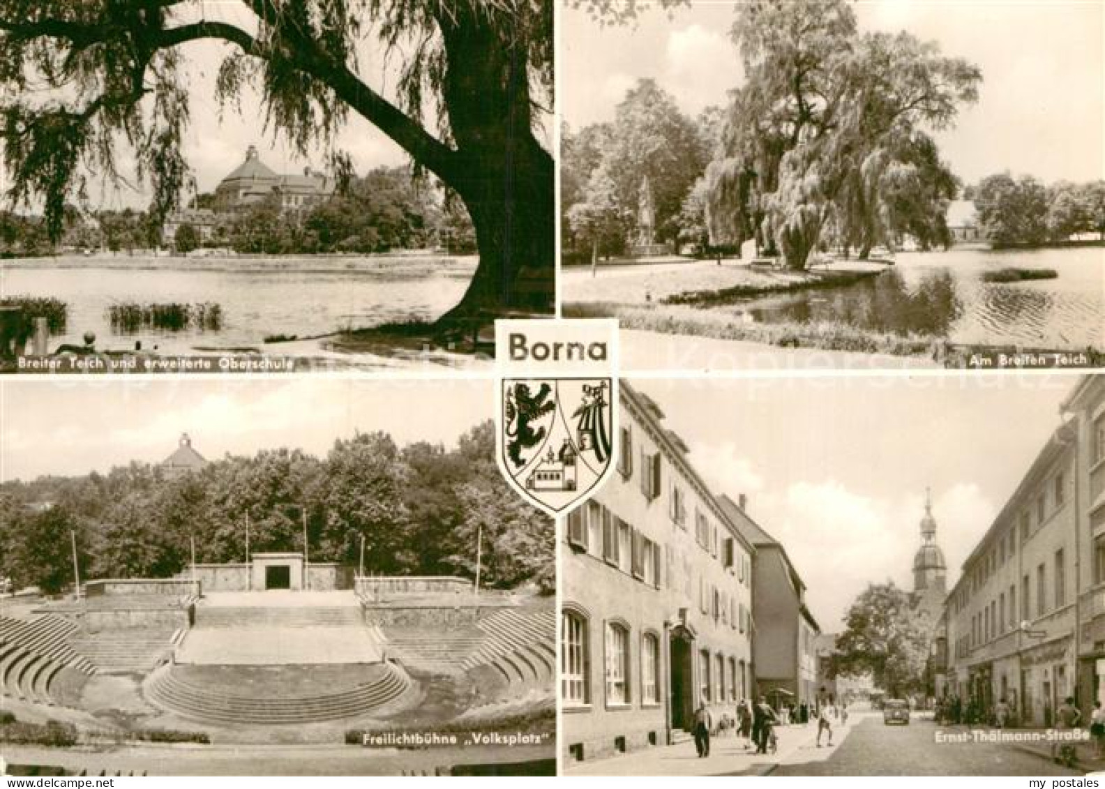 72965537 Borna Leipzig Breiter Teich Oberschule Freilichtbuehne Volksplatz Ernst - Borna