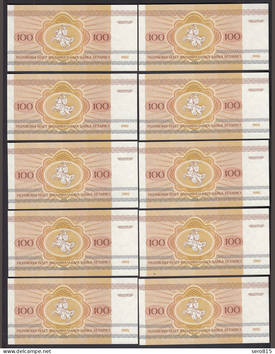 Weißrussland - Belarus 10 Stück á 100 Rubel 1992 Pick 8 UNC (1)   (89050 - Autres - Europe