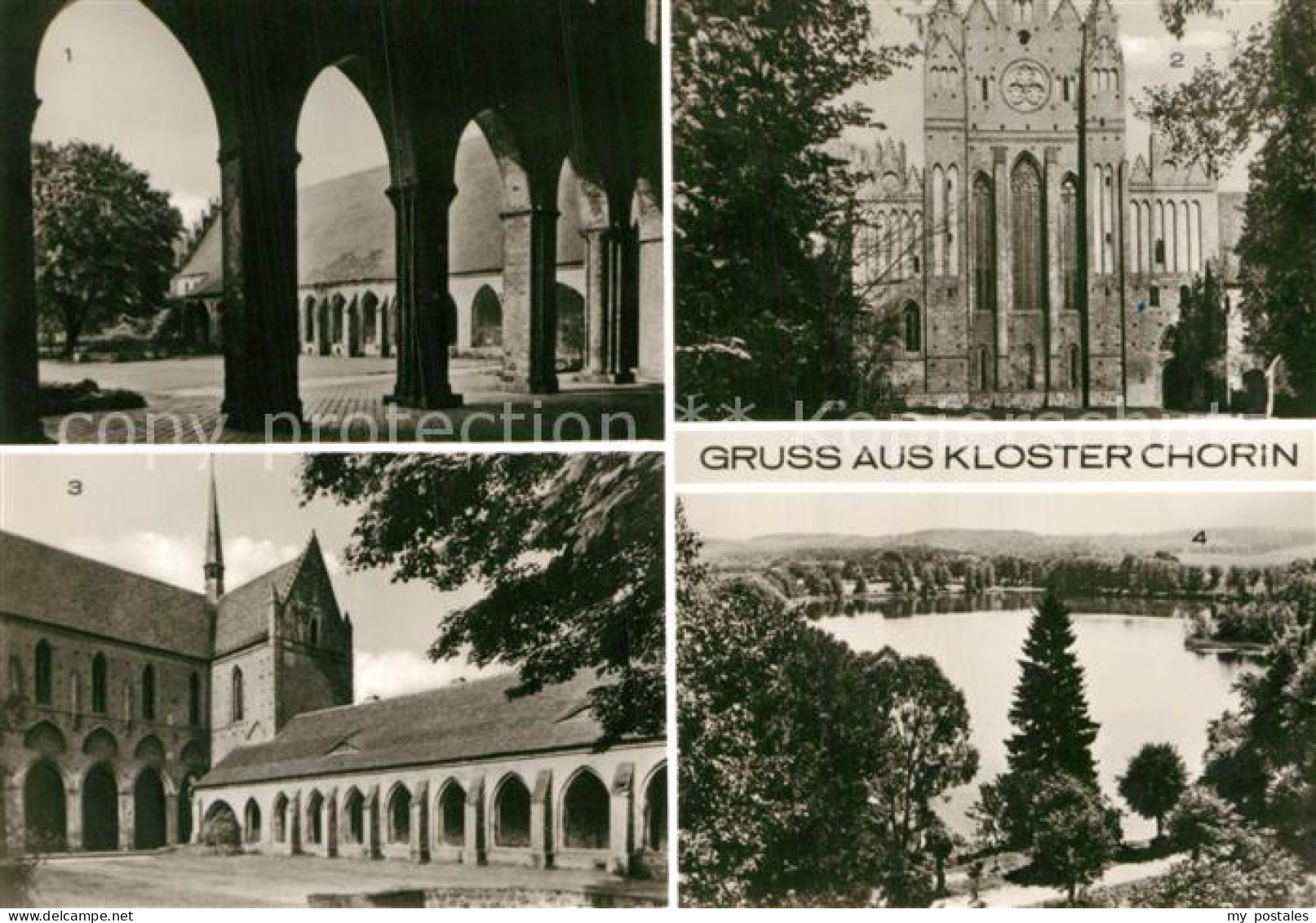 72963914 Chorin Kloster Mittelschiff Giebel Innenhof Arkaden Amtssee Chorin - Chorin