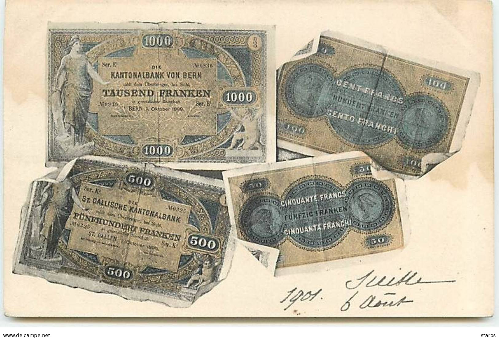 Représentation De Monnaie - Billets De Banque De Suisse - Münzen (Abb.)