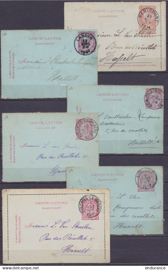 Lot De 22 EP Cartes-lettres Origines Diverses (GINGELOM, HERCK-LA-VILLE, FORCHIES-LA-MARCHE, SOIGNIES, …) Pour HASSELT 1 - Carte-Lettere