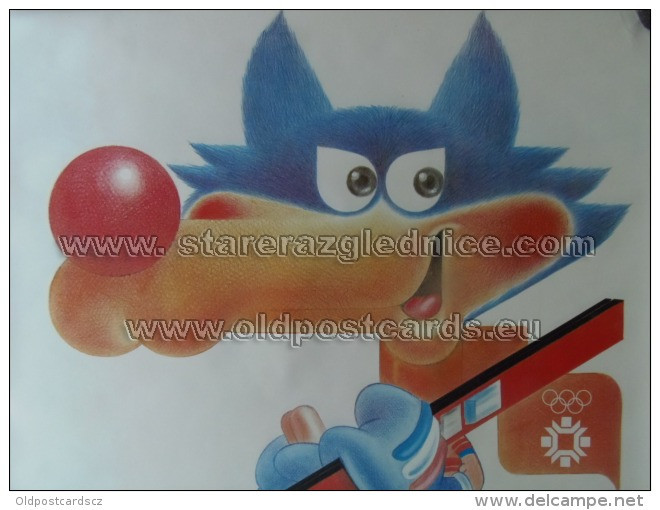 Sarajevo Olympic Winter Games 1984 100x70 Cm 39x27 Inch Vucko Mascot ORIGINAL - Other & Unclassified