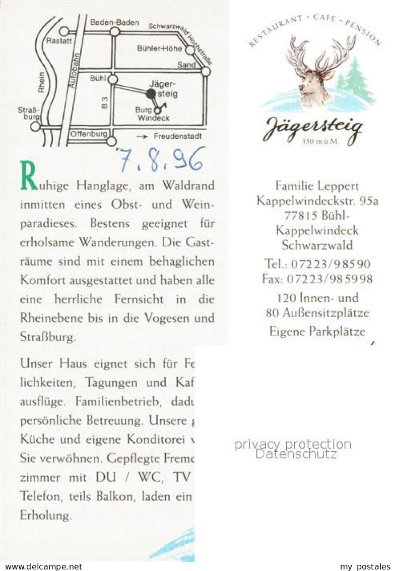 72959578 Kappelwindeck Restaurant Jaegersteig Kappelwindeck - Buehl