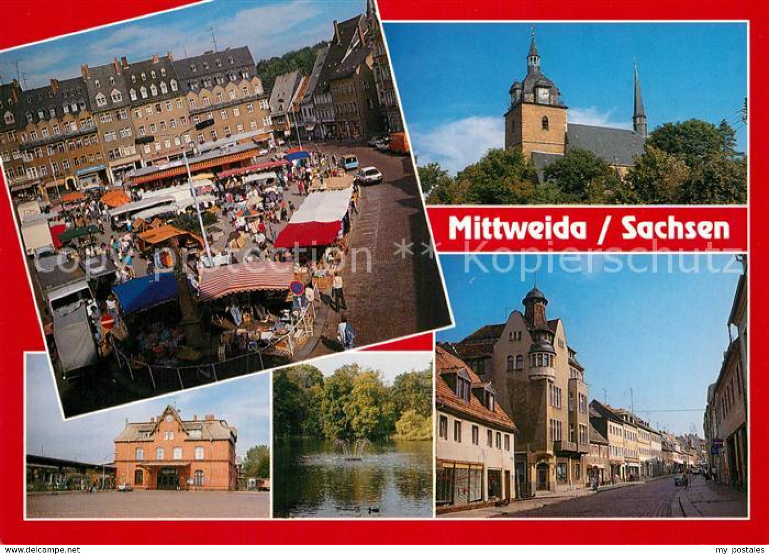 72958585 Mittweida Markt Kirche St. Marien Bahnhof Rochlitzer Strasse  Mittweida - Mittweida