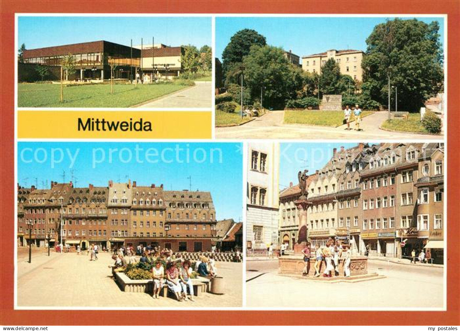 72958557 Mittweida Ingenieurhochschule Bibliothek Markt Friedensbrunnen  Mittwei - Mittweida