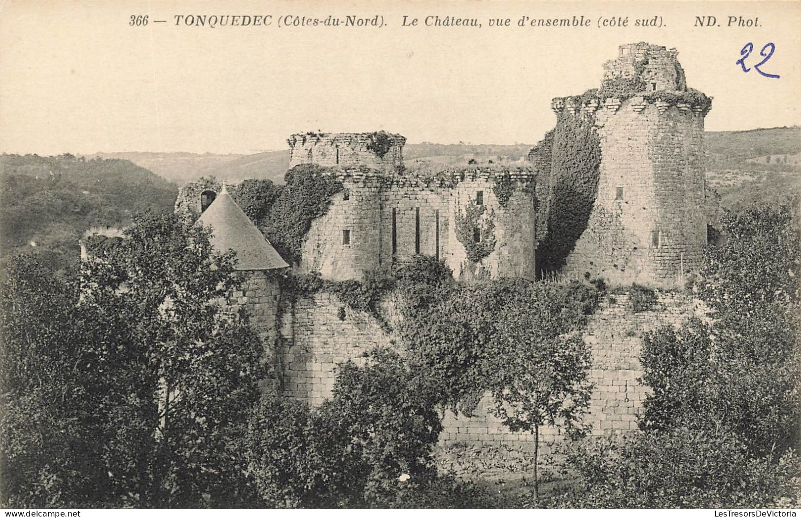 FRANCE - Tonquedec - Vue D'ensemble Du Côté Sud Du Château - Carte Postale Ancienne - Tonquédec