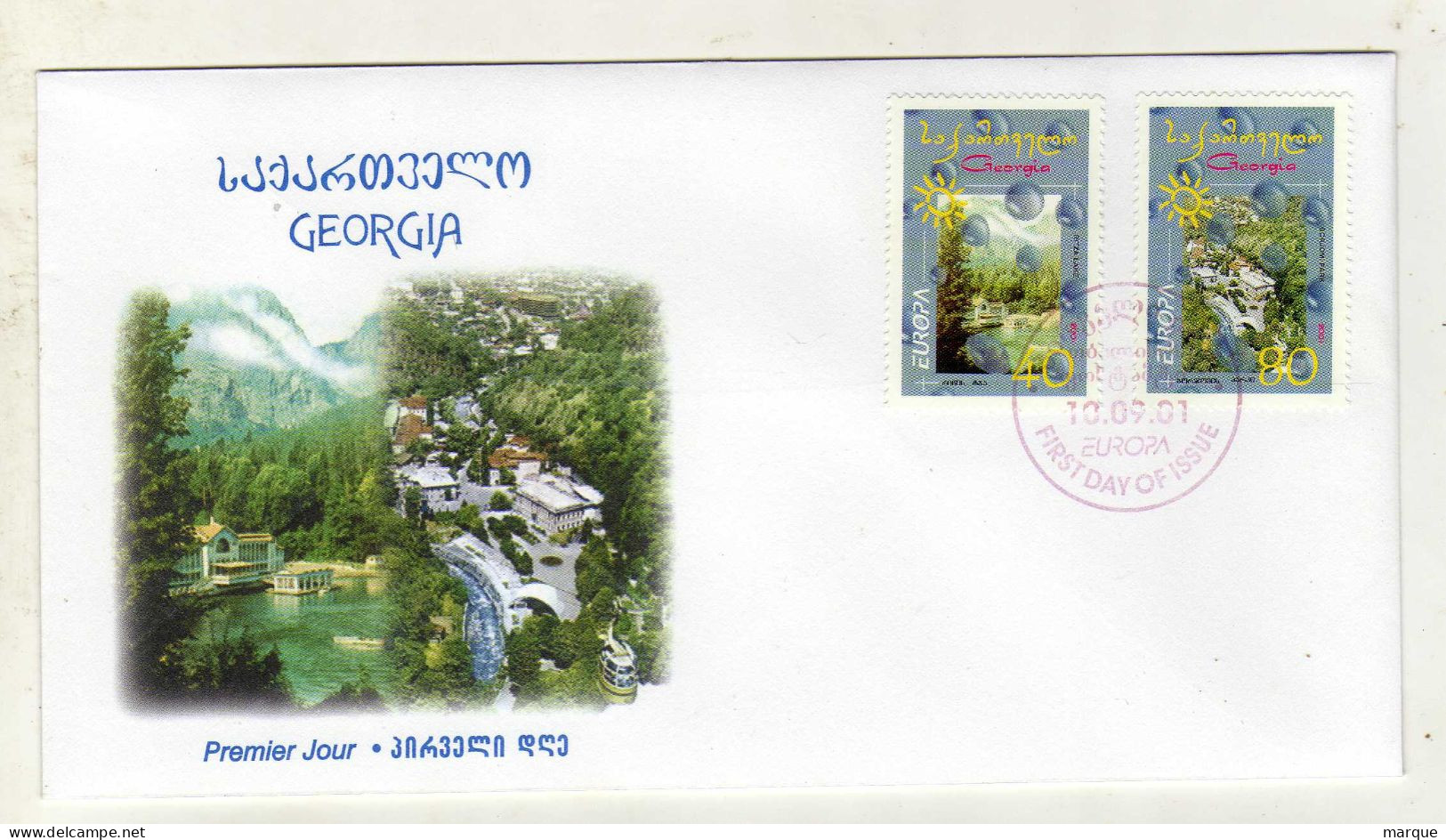 Enveloppe 1er Jour GEORGIE GEORGIA Oblitération 10/09/2001 - Georgia