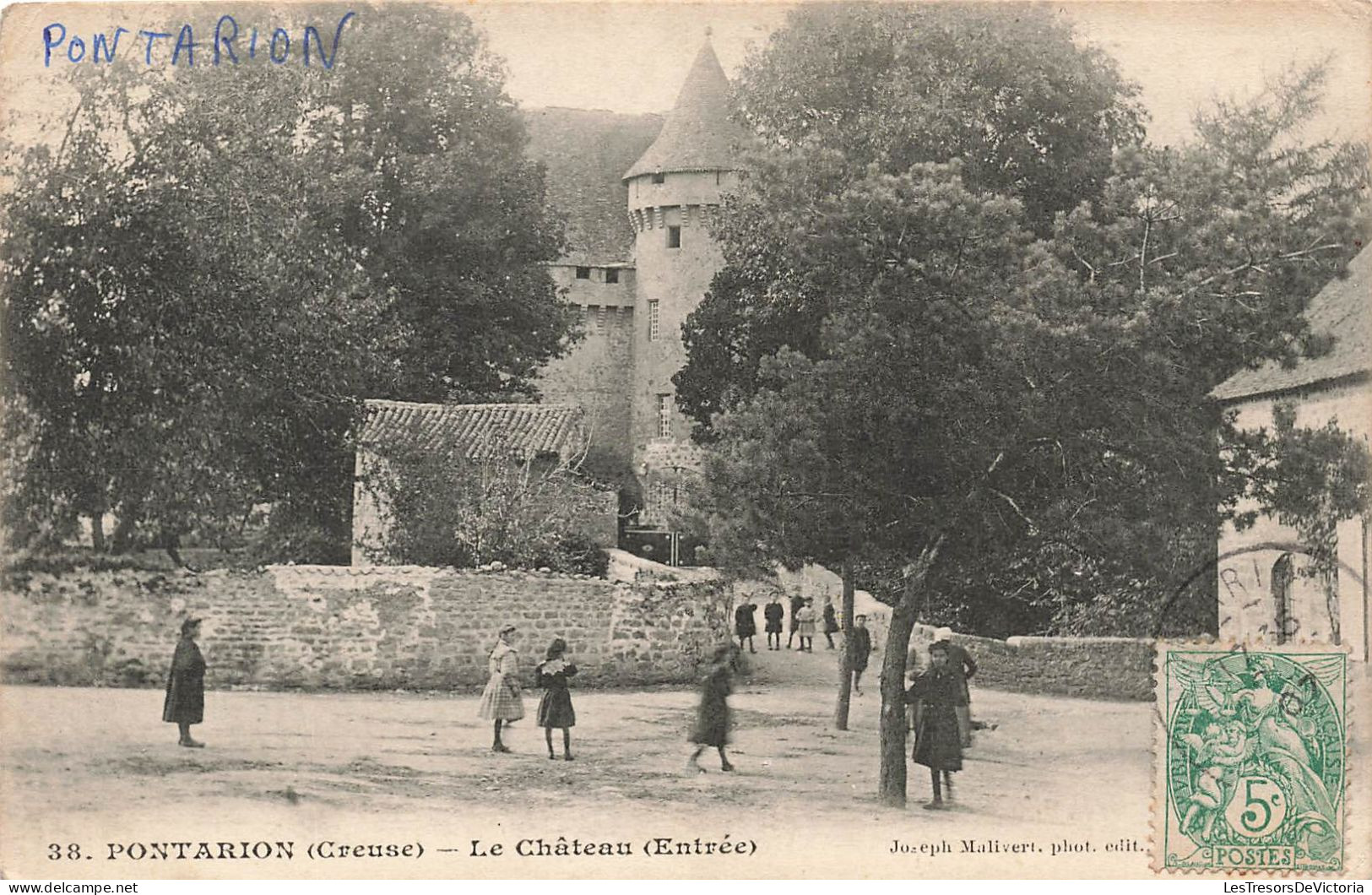 FRANCE - Pontarion - Vue Sur L'entrée Du Château - Carte Postale Ancienne - Pontarion