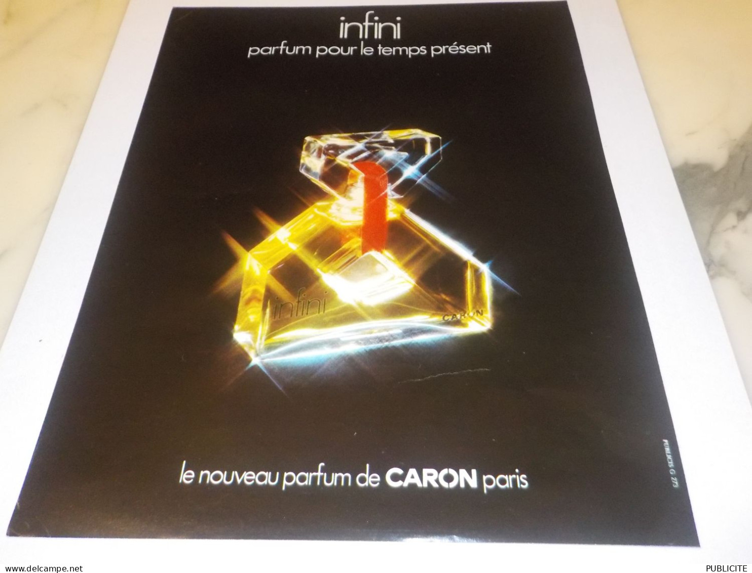 ANCIENNE PUBLICITE PARFUM INFINI DE CARON 1972 - Otros & Sin Clasificación