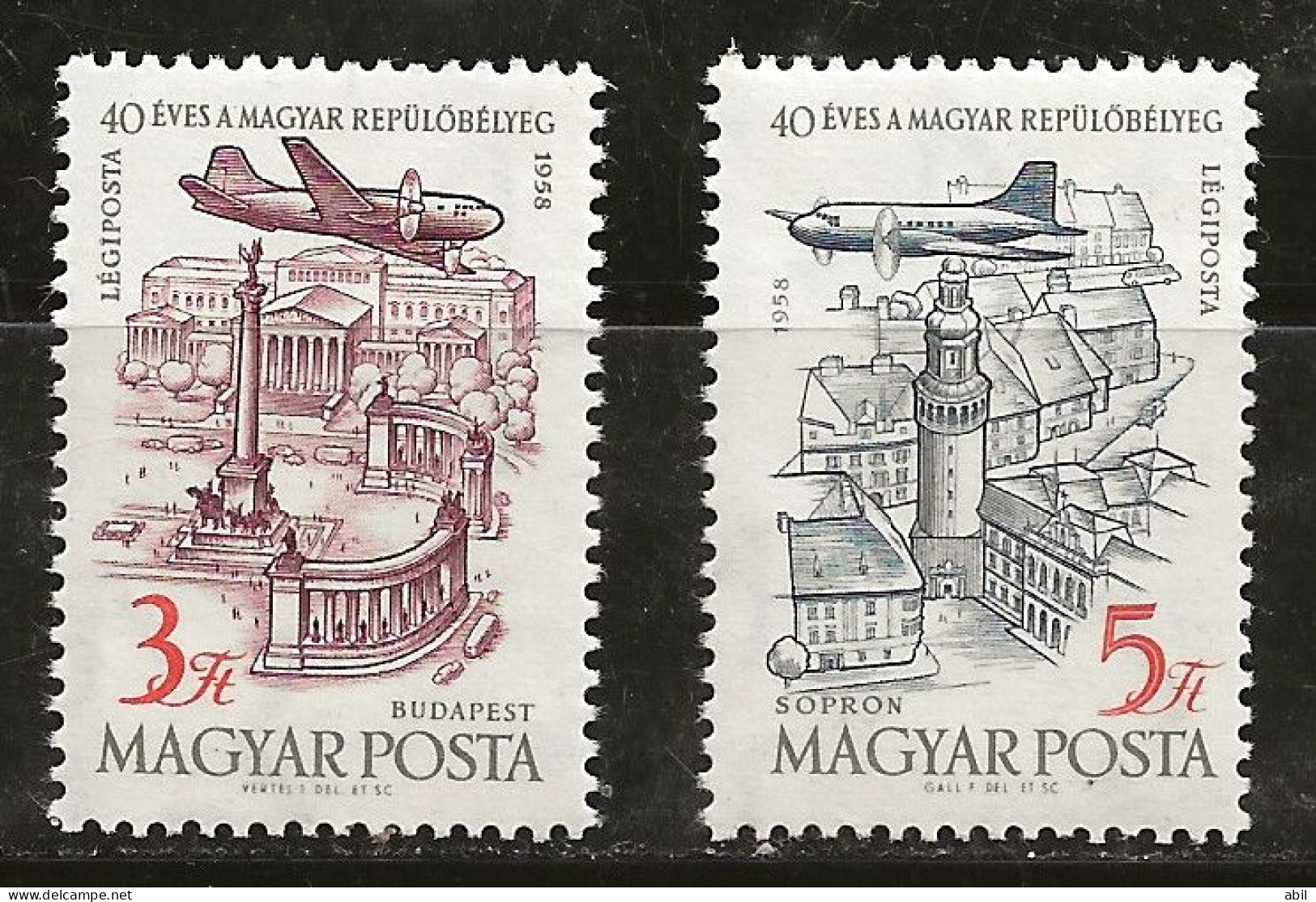 Hongrie 1958 N°Y.T. :  211 Et 212 ** - Unused Stamps