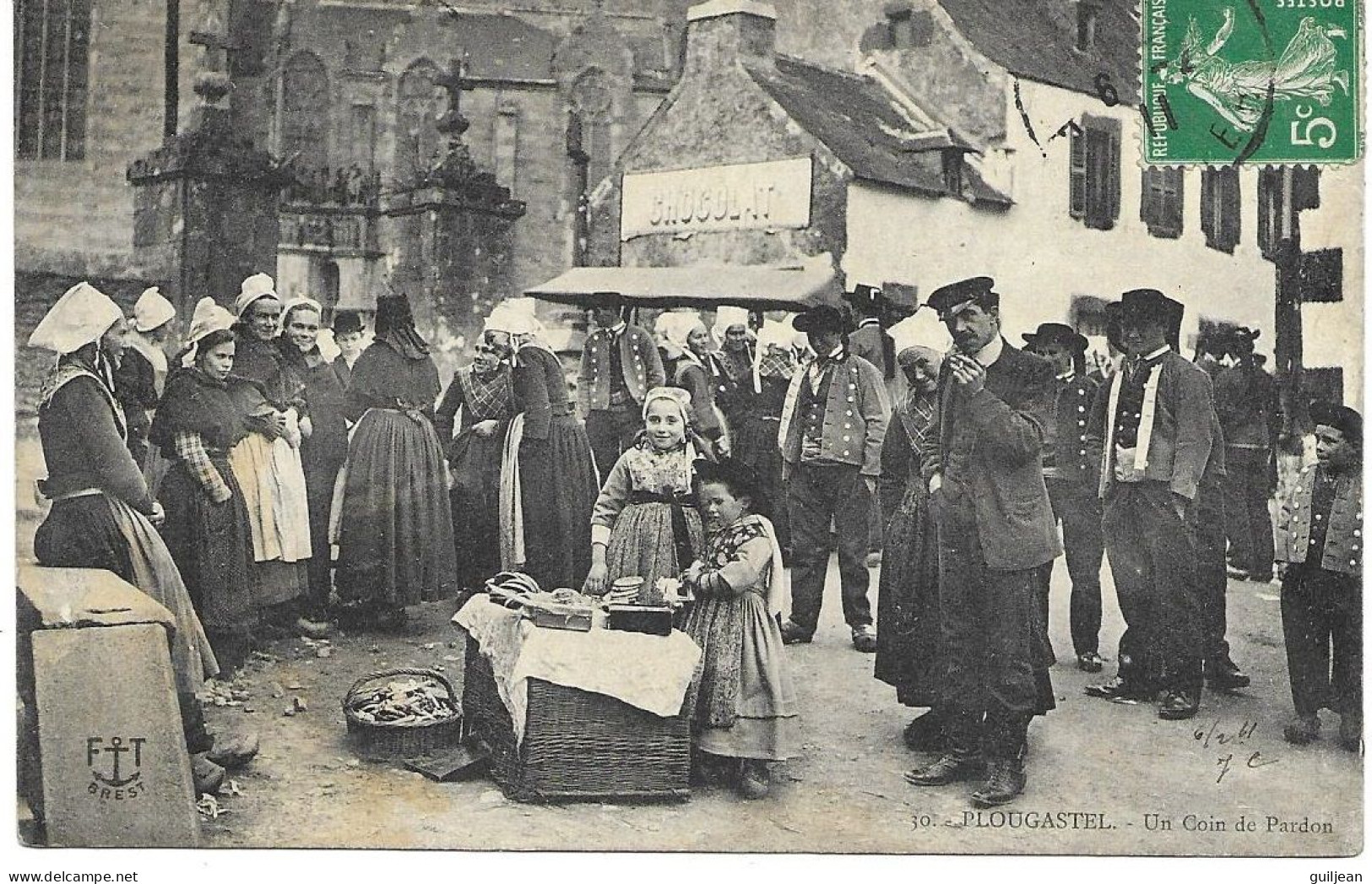 BRETAGNE - FINISTERE - 29 PLOUGASTEL N° 30 - Un Coin De PARDON - Circulé 1911 - - Plobannalec-Lesconil