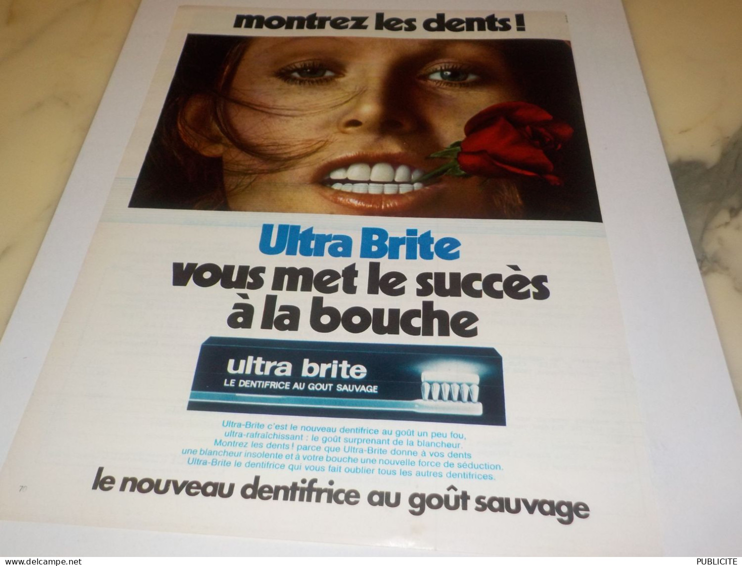 ANCIENNE  PUBLICITE DENTIFRICE ULTRA BRITE 1973 - Altri & Non Classificati