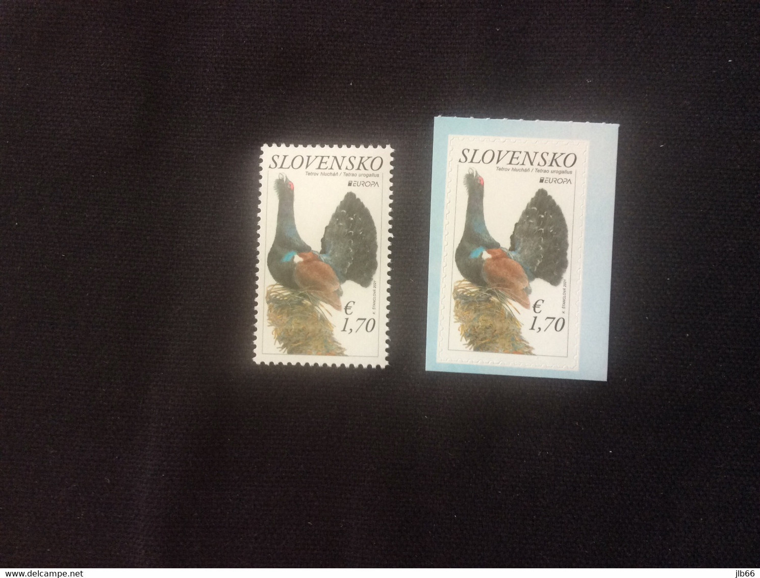 SK 2021 La Paire Dentelé Et Auto Adhésif Europa Le Grand Tétras Coq De Bruyère Western Capercaillie - Unused Stamps