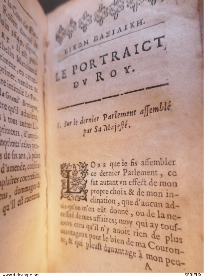 BEAU LIVRE RARE .LE PORTRAIT DU ROY DE LA GRAND BRETAGNE +++DESSINS ++RELIURE EN VELIN EN L ETAT .VIEUX + - Bis 1700