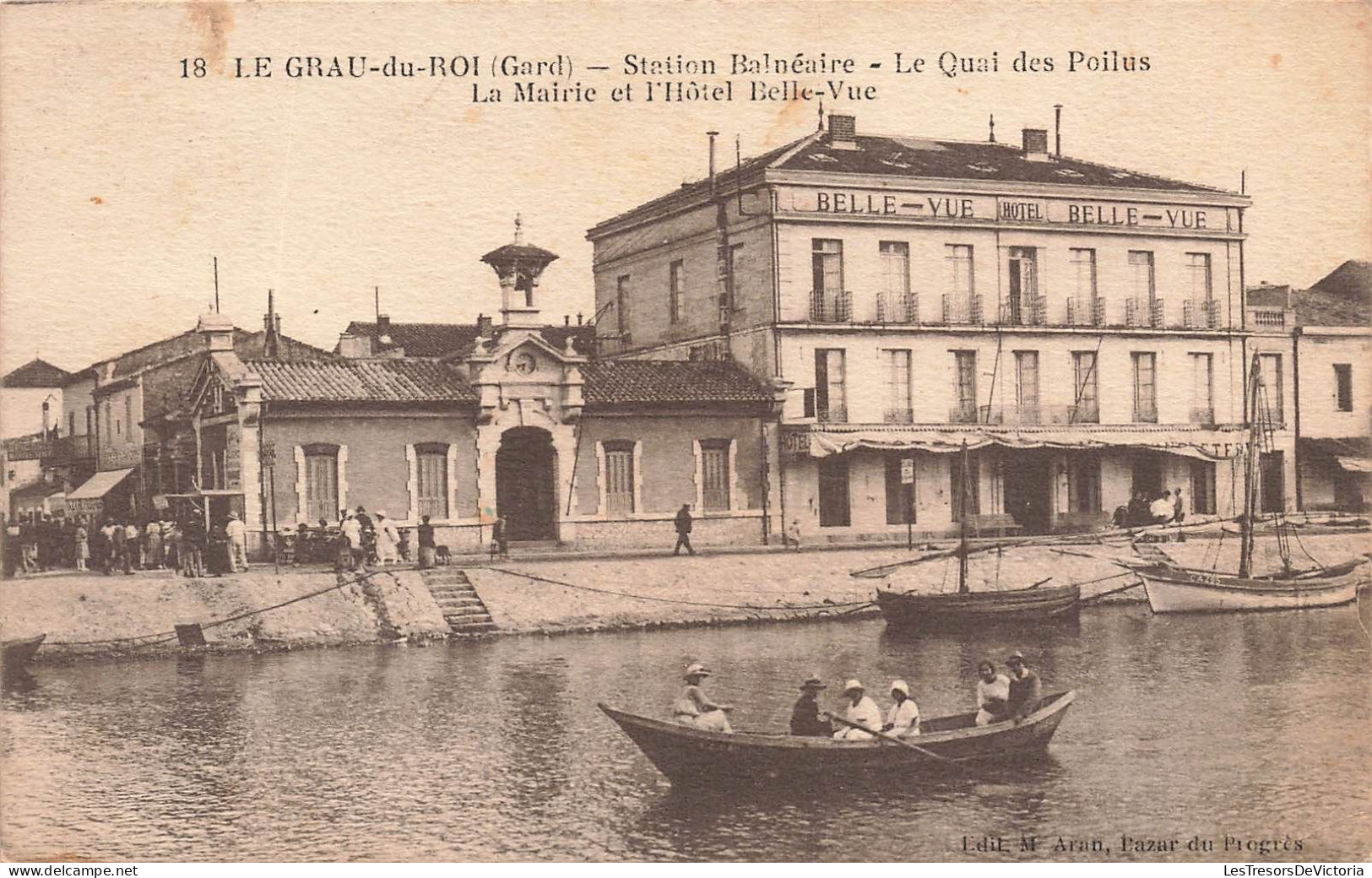 FRANCE - Le Grau Du Roi (Gard) - Station Balnéaire - Le Quai Des Poilus - La Maire Et L'hôtel - Carte Postale Ancienne - Le Grau-du-Roi