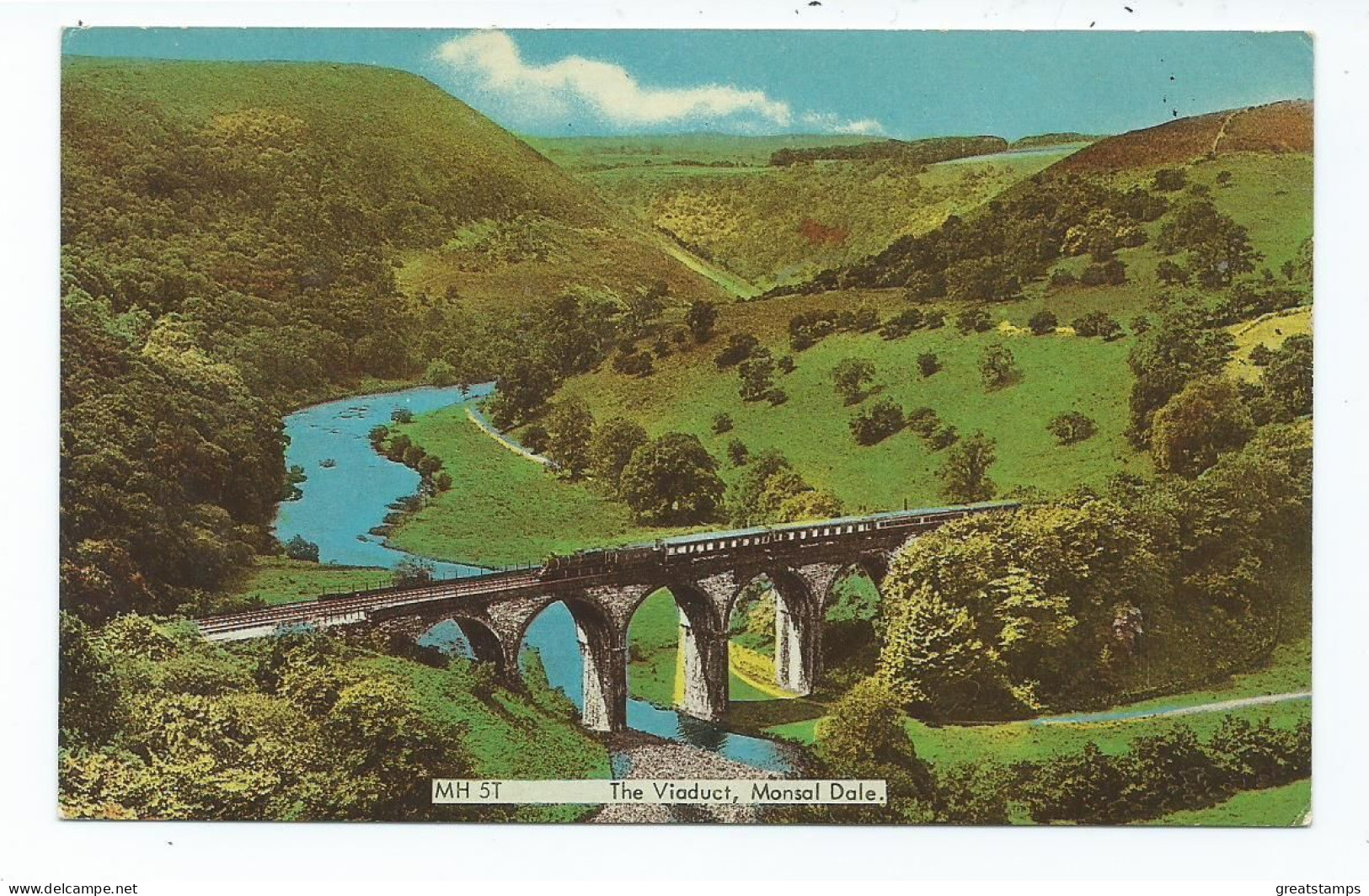 Postcard Cumbria Monsal  Dale  Viaduct Posted Steam Engine  Train Crossing.used  Not Posted - Kunstbauten