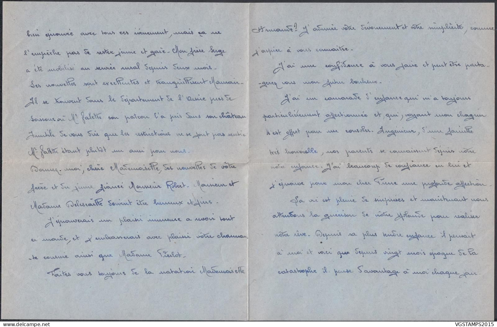 France 1942 - Lettre De Paris à Destination Couillet Chez Charleroi-Belgique. Avec Contenu. Censurée..... (EB) DC-12474 - Gebruikt