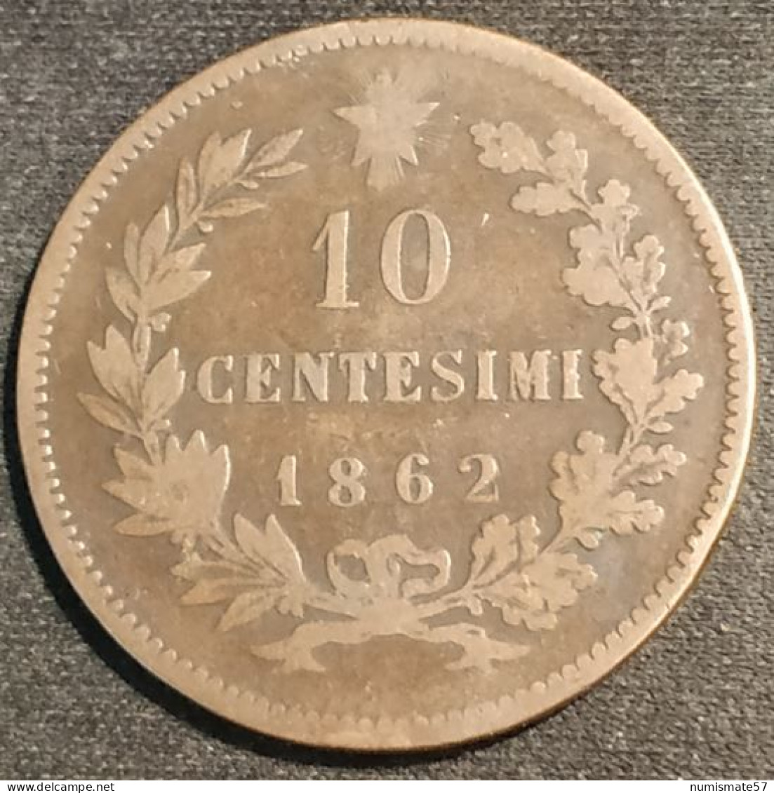 ITALIE - ITALIA - 10 CENTESIMI 1862 ( Paris ) - VITTORIO EMANUELE II - KM 11.2 - 1861-1878 : Victor Emmanuel II