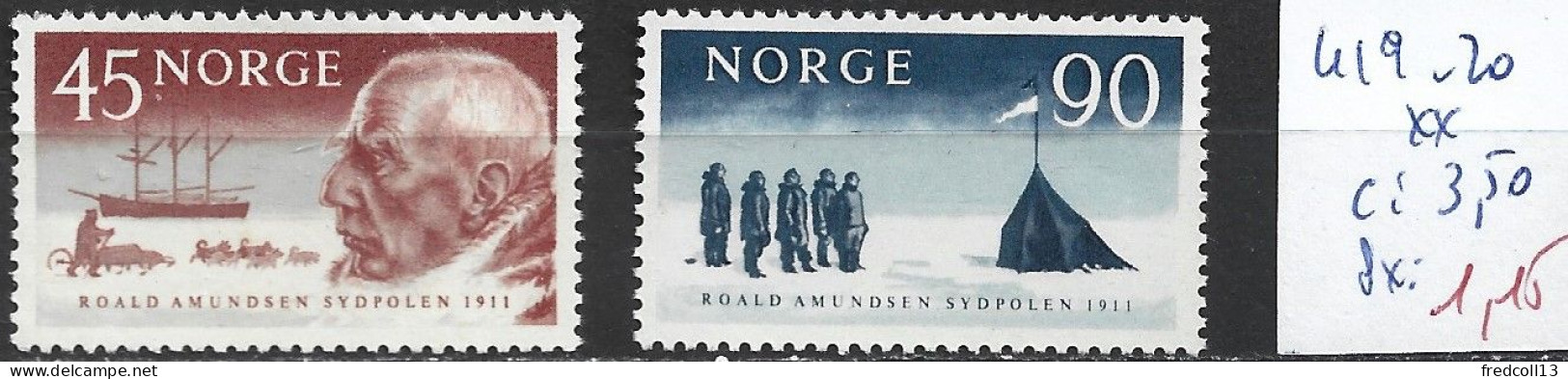 NORVEGE 419-20 ** Côte 3.50 € - Nuevos