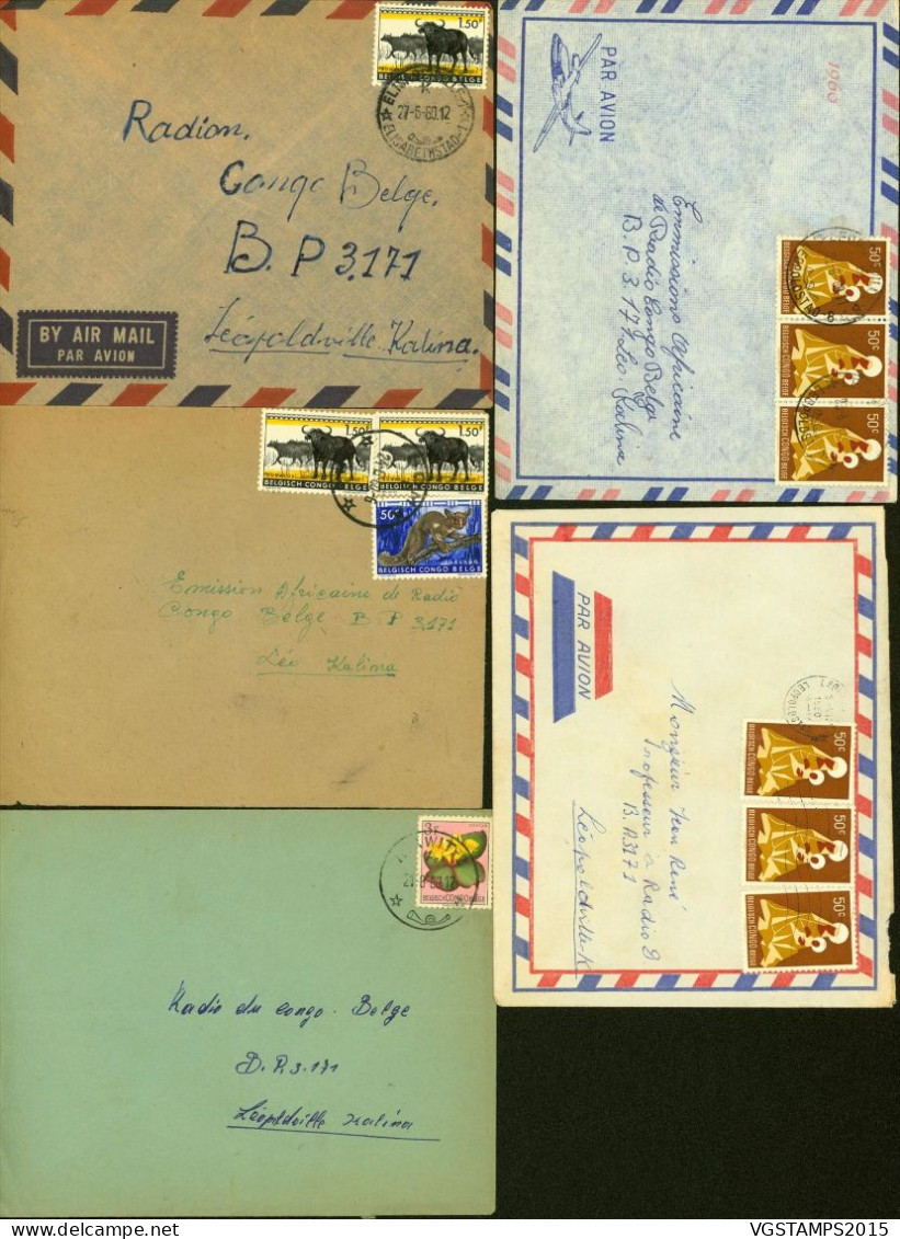 Congo Belge 1960 - Lot De 5 Lettres  Courrier Interne à Destination Léopoldville-Kalina...... (EB) DC-12475 - Oblitérés