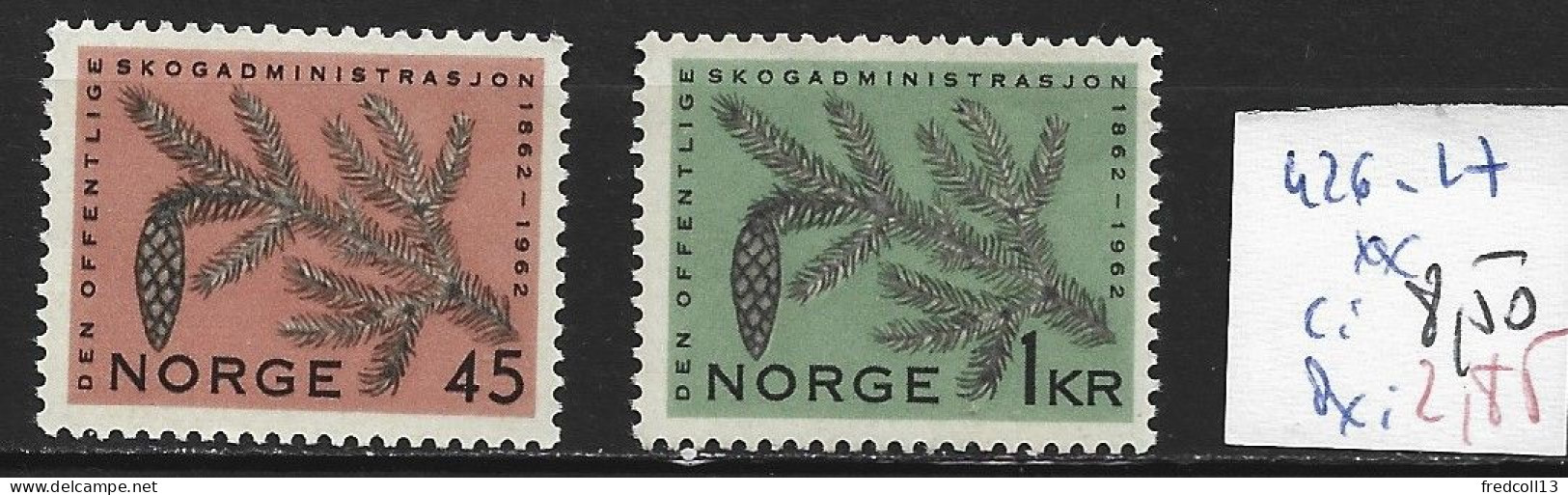 NORVEGE 426-27 ** Côte 8.50 € - Neufs