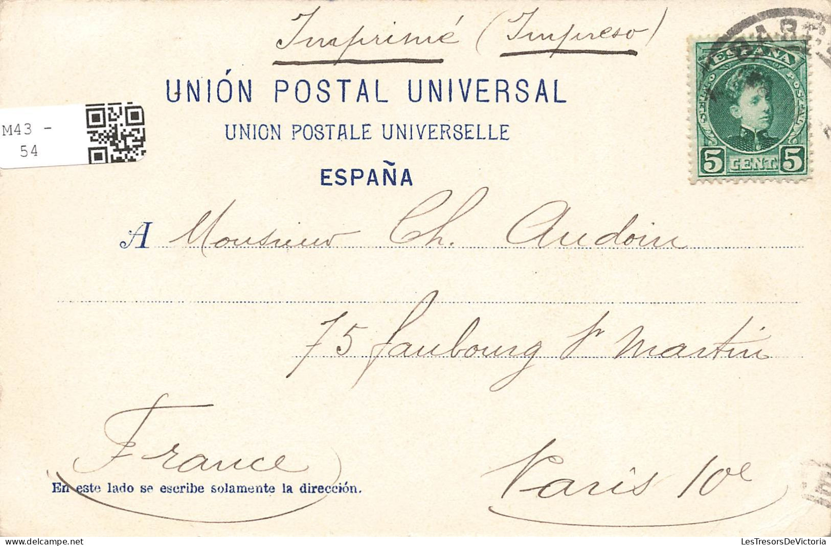 ESPAGNE - Barcelona - Monumento à Aribau - Carte Postale Ancienne - Barcelona