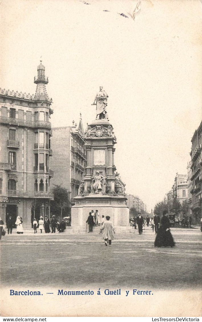 ESPAGNE - Barcelona - Monumento à Gueil Y Ferrer - Animé - Carte Postale Ancienne - Barcelona