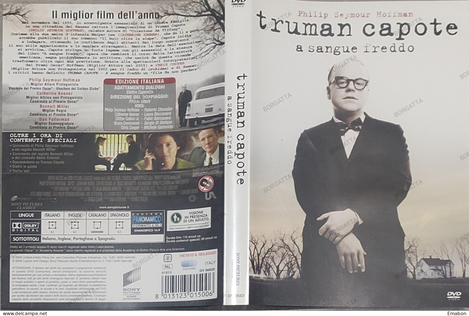 BORGATTA - DRAMMA - Dvd TRUMAN CAPOTE A SANGUE FREDDO - PHILIP SEYMUR - PAL 2 - SONY 2006 -  USATO In Buono Stato - Drame