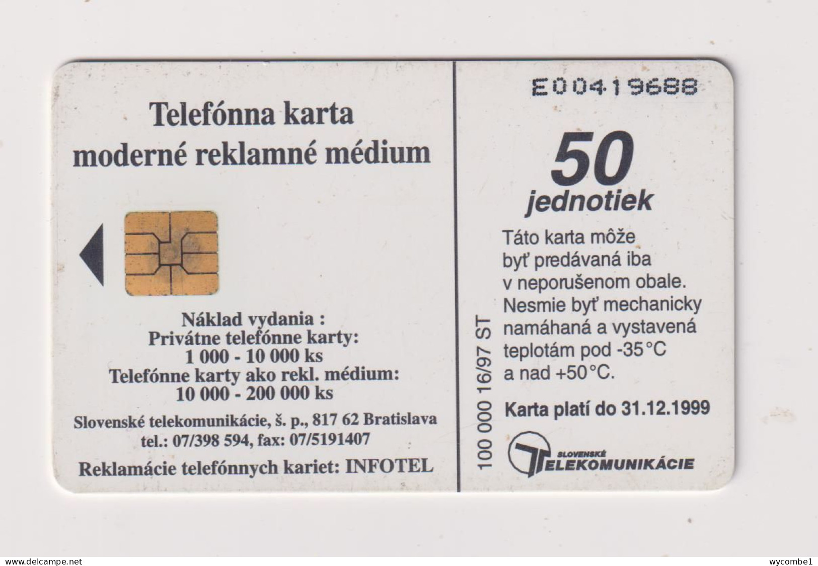 SLOVAKIA  - Embroidery Chip Phonecard - Slowakei
