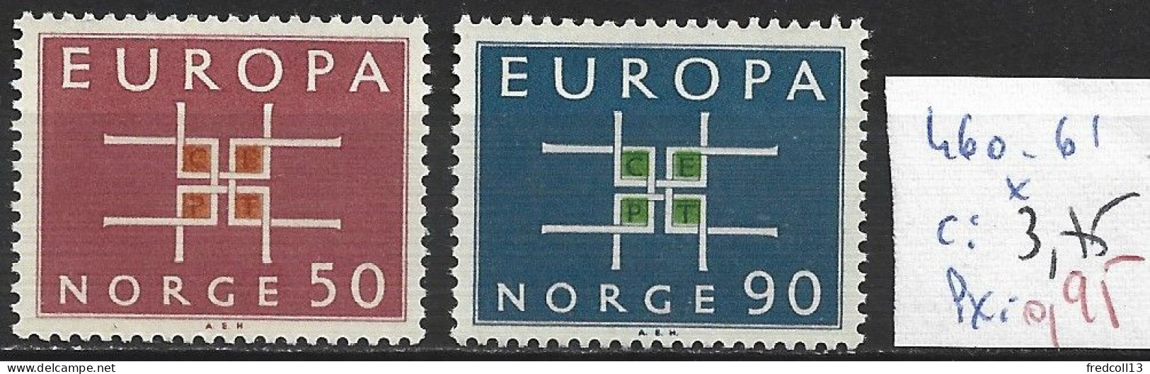 NORVEGE 460-61 * Côte 3.75 € - Ongebruikt