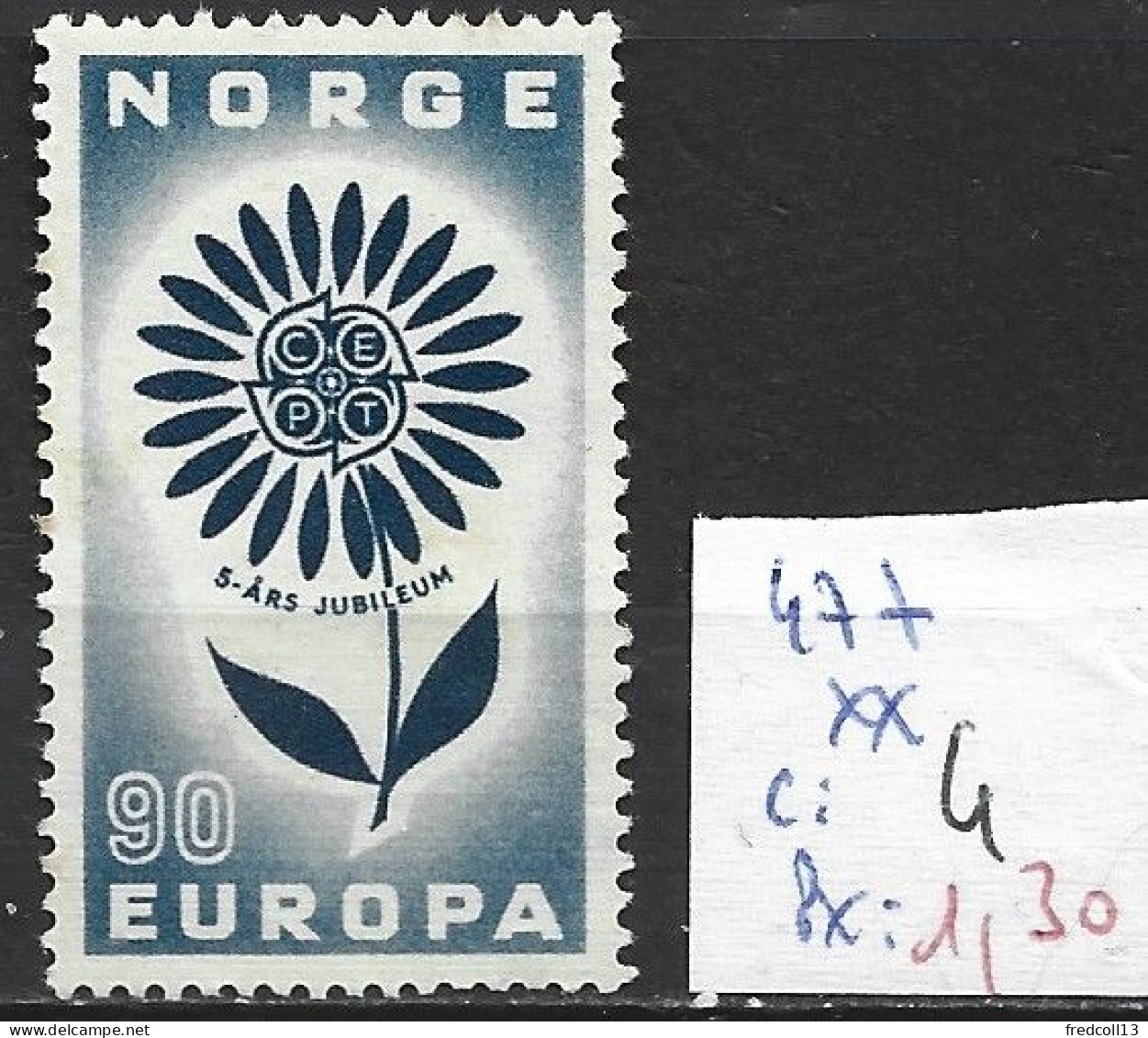 NORVEGE 477 ** Côte 4 € - Unused Stamps