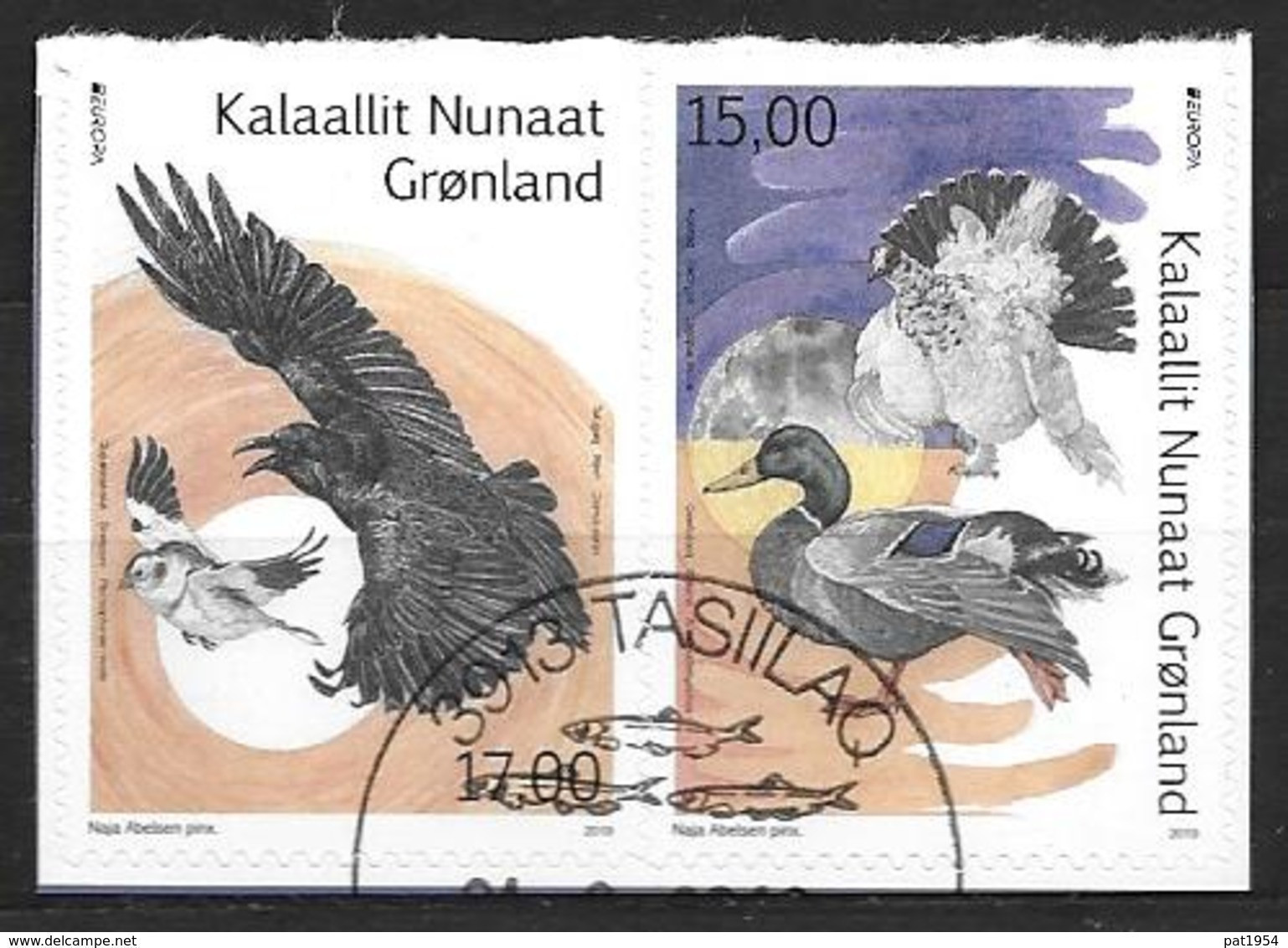 Groënland 2019, N° 794/795 Oblitérés Adhésifs Issus De Carnet Europa Oiseaux - Used Stamps