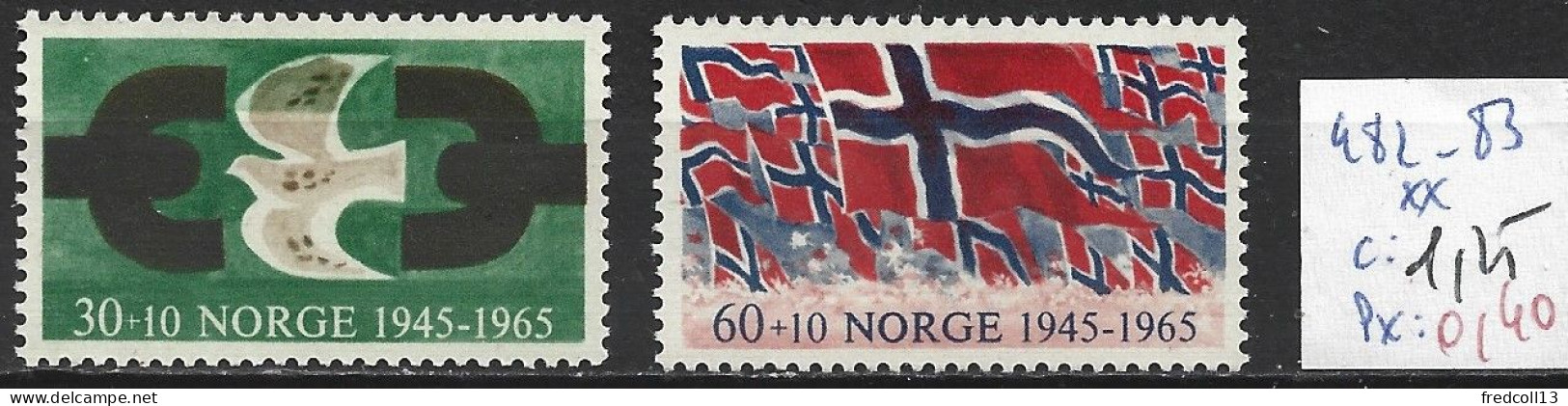 NORVEGE 482-83 ** Côte 1.25 € - Ungebraucht