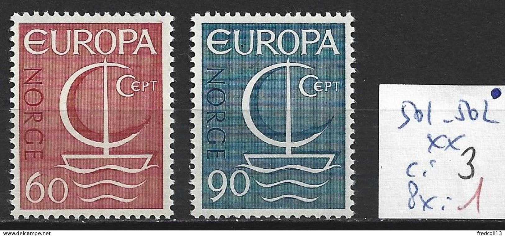 NORVEGE 501-02 ** Côte 3 € - Neufs