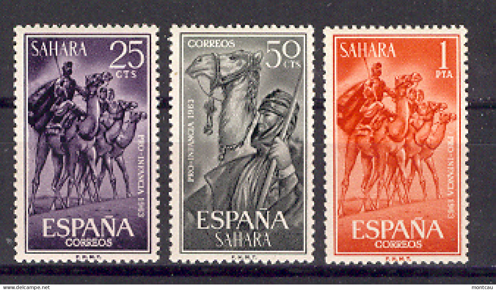 Sahara 1963- Pro Infancia, Camellos Ed 217-19 (**) - Sahara Espagnol