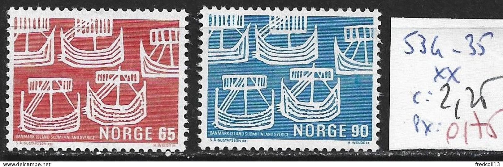 NORVEGE 534-35 ** Côte 2.25 € - Neufs