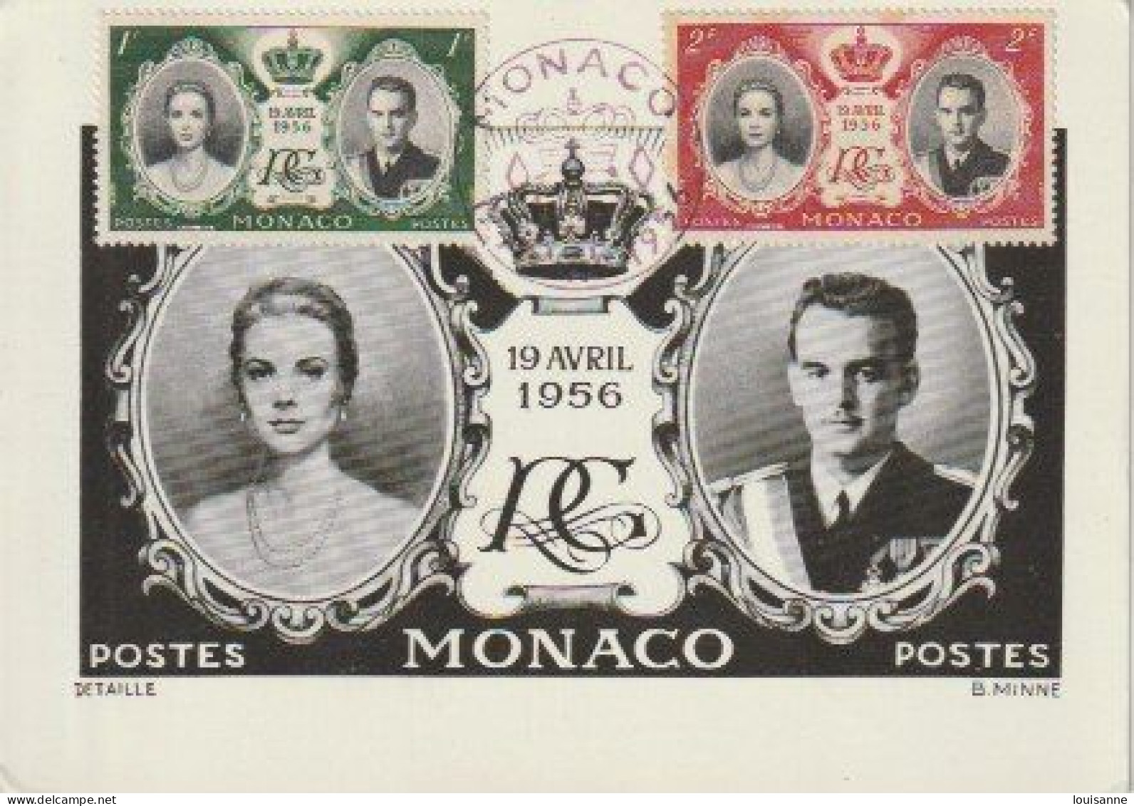 MONACO- PRINCE   &  PRINCESSE  EN  1956  -C P M  ( 24 / 2 / 154  ) - Used Stamps