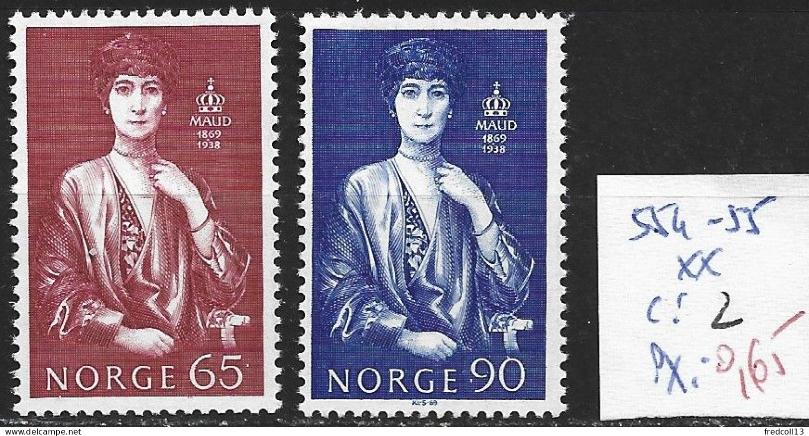 NORVEGE 554-55 ** Côte 2 € - Ongebruikt