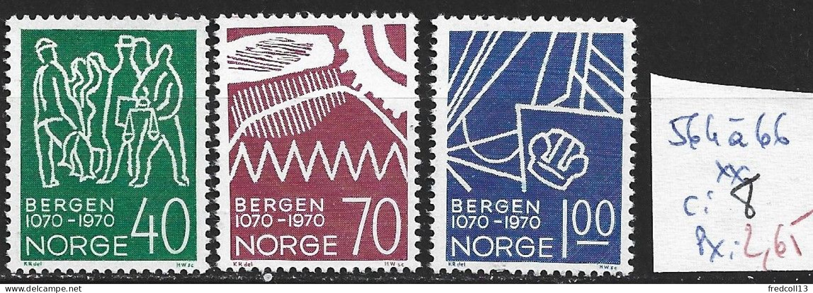 NORVEGE 564 à 66 ** Côte 8 € - Unused Stamps