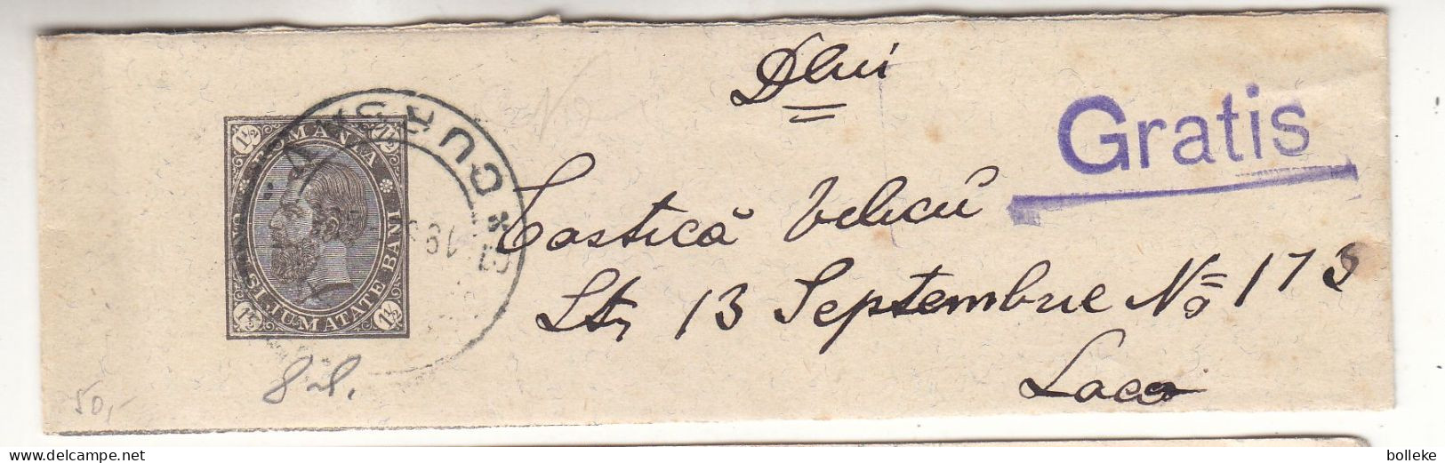 Roumanie - Bande Pour Journeaux - Entier Postal - Oblit Bucuresti - Exp Vers Laeo  ? - Briefe U. Dokumente