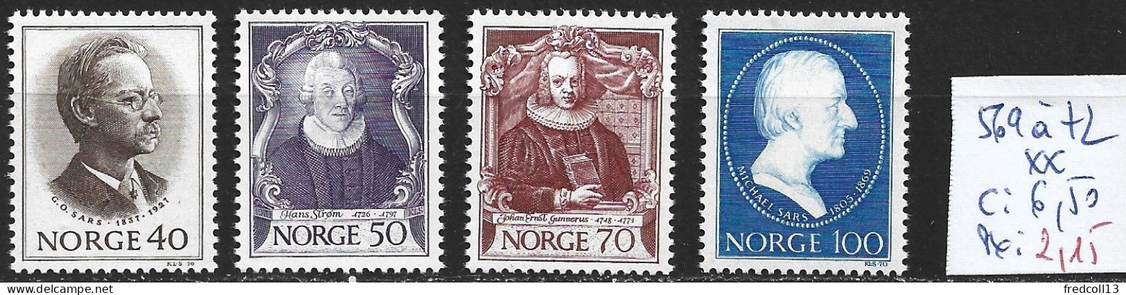 NORVEGE 569 à 72 ** Côte 6.50 € - Ungebraucht