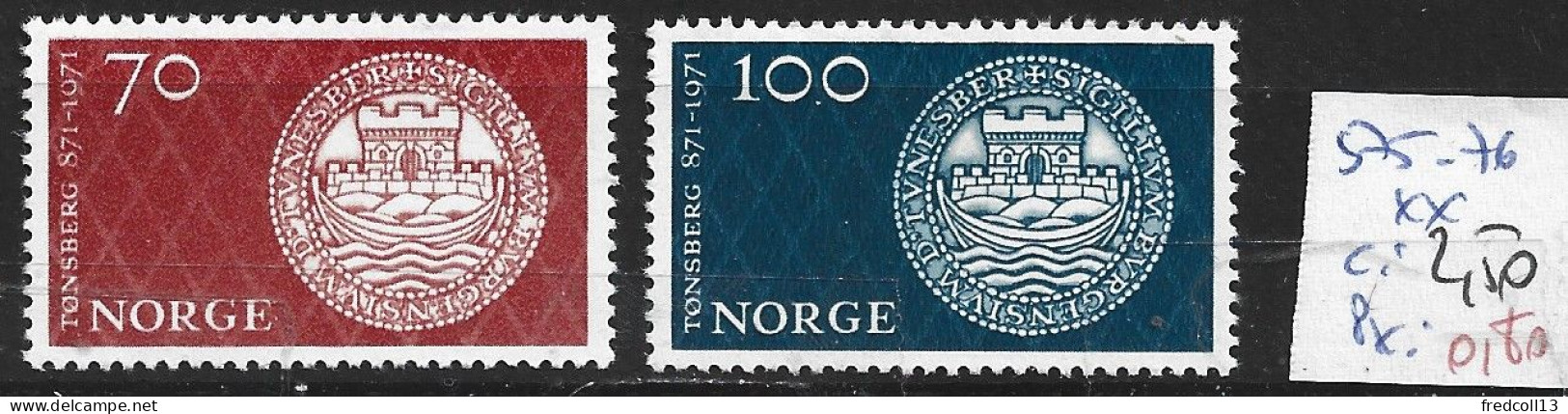 NORVEGE 575-76 ** Côte 2.50 € - Neufs