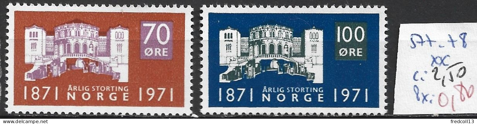 NORVEGE 577-78 ** Côte 2.50 € - Neufs